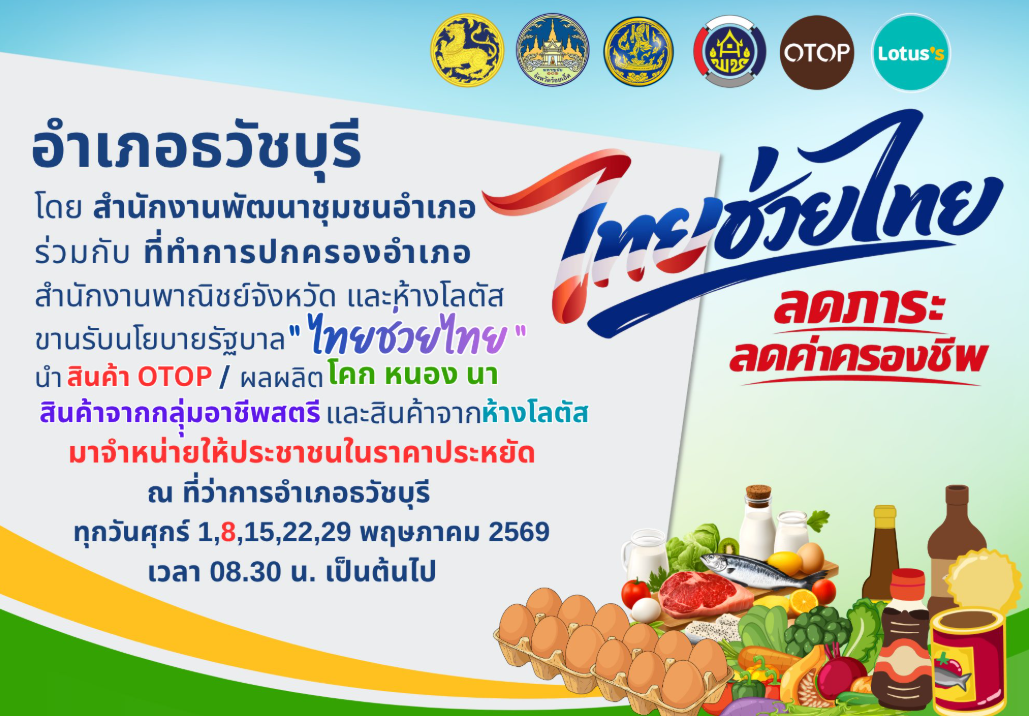 พช.ธวัชบุรี จังหวัดร้อยเอ็ด ขานรับนโยบาย “ไทยช่วยไทย”ลดภาระ ลดค่าครองชีพ