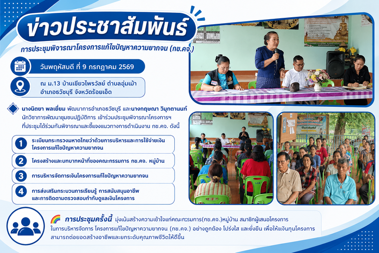 การประชุมพิจารณาโครงการแก้ไขปัญหาความยากจน