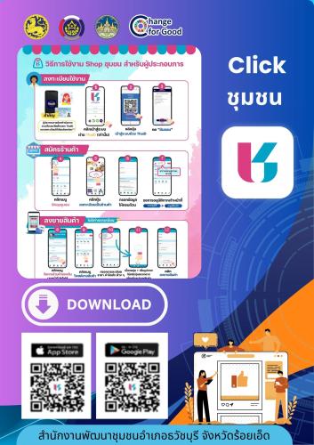 พช.อำเภอธวัชบุรี ประชาสัมพันธ์การเข้าถึงข้อมูลชุมชนด้วยแอพพลิเคชั่น Click ชุมชน “ทันโลก ทันสมัย ทันท่วงที”